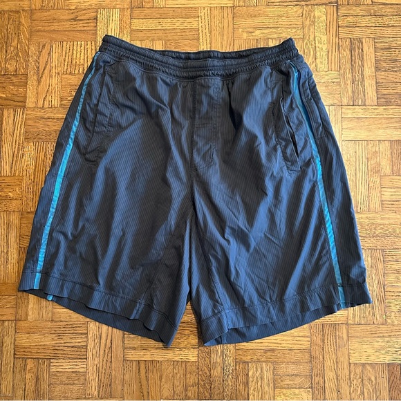 Lululemon Men Black Blue Lined Drawstring 9” Liner Pace Breaker Workout Short S - Picture 1 of 11